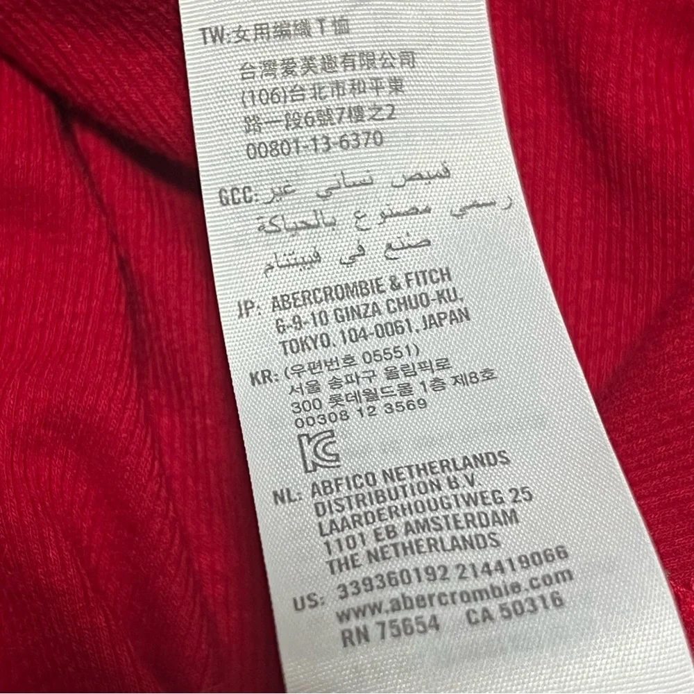Hollister Ruffle Hem Red Short Sleeve T-Shirt | XXS | Crew Neck - Picture 5 of 6